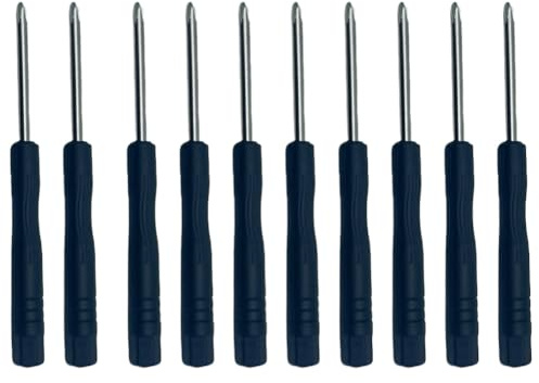 Cacciavite da 10 pezzi, lunghezza 8,6 cm, 1,2 mm, cacciavite magnetico Torx piccolo, strumento di riparazione manuale con manico nero per cellulare, console portatile