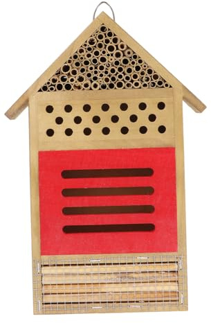 DECOMELODY Hotel para Insectos de Material Sintético Beige, Fácil de Observar y Proteger Insectos en Jardín, Casa Adecuado para Escarabajos y Abejas Silvestres