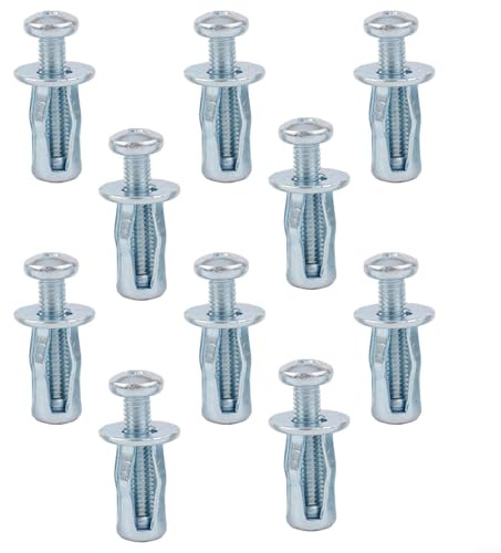 Pumixiy Verstellbarer Wandanker für hohle Oberflächen – M5/M6 Metall-Wandmutter mit Schraube, Blütenblatt-Verschluss aus Karbonstahl für Aluminium-, Eisen- und Kunststoffplatten (10 (M5)