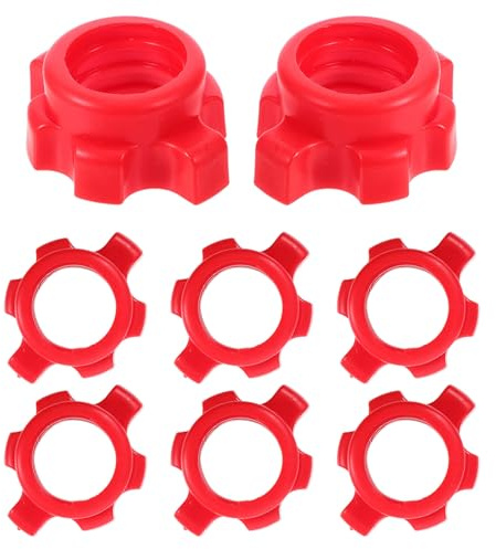 BESPORTBLE 8pcs Adjustable Dumbbell Nuts Barbell Lock Collar Screw Clamps 25mm Inner Diameter Red Spinlock Nuts Fitness Weightlifting Safety Locks