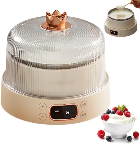 Yogurtera 1000Ml con Revestimiento Interior de Acero Inoxidable, Pantalla LED, Temporizador Ajustable, Máquina Eléctrica para Hacer Yogurt para Hacer Yogur Orgánico, Natto, Postres Caseros Saludables