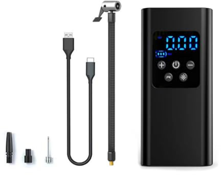 NFAHBAQA Gonfleur Pneus Voiture Electrique sans Fil pour X2 U10 2024, Compresseur Air Portatif, 150PSI Mini Pompe avec Ecran LCD et Lumière LED,Wireless Version 4000mAh 7.4V
