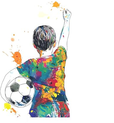 JOVYTH Fußball Wandtattoo für Jungen Jugendzimmer – Sport Wandaufkleber Fußballtor, Wandsticker zum Abziehen und Aufkleben, Fußball Wandbild Deko für Kinderzimmer, Soccer Wall Sticker (40CM*60CM)
