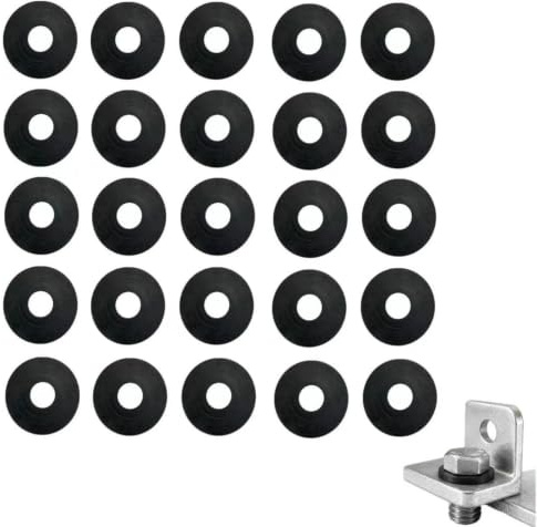 Gefaps 25 Pezzi Rondelle M6 Nere, Rondelle di Tenuta in Gomma NBR 6 mm x 18 mm x 1,5 mm, Rondelle Piatte Resistenti all'Olio per Bulloni, Collegamenti di Tubi e Idraulica