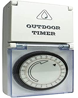 as - Schwabe - Temporizador mecánico de exterior 230 V /16 A - Toma de corriente Schuko con temporizador - Toma de corriente analógica con temporizador de exterior