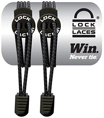 LOCK LACES elastiska självbindande skosnören: Snabbsnörningssystem för barn, idrottare, vuxna och äldre – inga skor krävs – komfort passform och fast grepp i en storlek passar alla