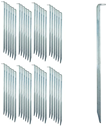 ToCi Lot de 48 piquets de tente en acier – 22 cm de long avec profil en V – Piquets galvanisés pour tentes, pavillons, auvents et voile d'ombrage – Piquets de sable robustes pour camping et extérieur