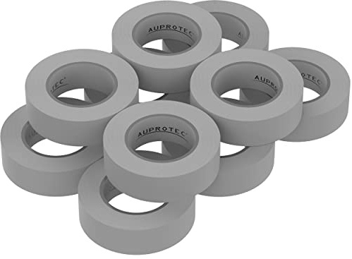 10 rollos VDE cinta aislante eléctrica PVC cinta adhesiva 15mm x 10m DIN EN 60454-3-1 color: gris