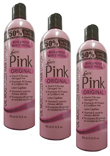 Luster's Pink Oil Lot de 3 lotions hydratantes pour cheveux 355 ml (total – 1065 ml)