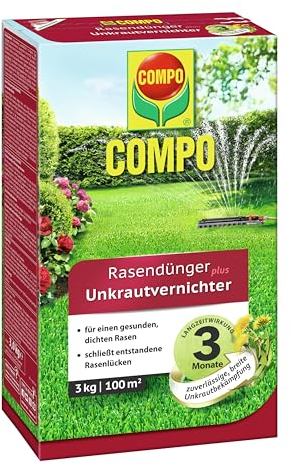 Compo FLORANID Rasendünger Plus Unkrautvernichter, 3 Monate Langzeitwirkung, Feingranulat, 3 kg, 100 m²