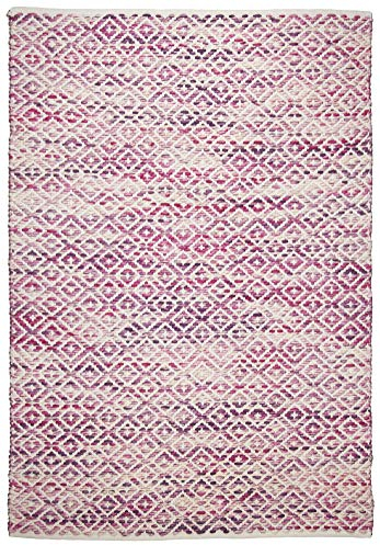 Handwebteppich | beidseitig verwendbar | nachhaltige, ungefärbte Schurwolle und Baumwolle |160 x 230 cm; Farbe: Fuchisa Pink Beige | Tom Tailor - Smooth Comfort