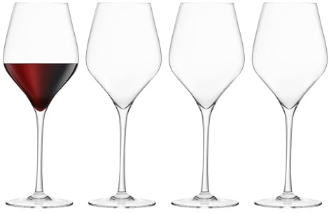Final Touch Red Wine Glasses - Set of 4 Lead-Free Crystal - DuraShield Titanium Reinforced – Handcrafted (LFG1114)