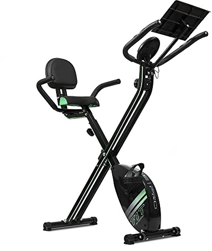 Cecotec Vélo Statique Pliable Magnétique X-Bike Pro. Pulsomètre , Écran LCD, Résistance Variable (8 niveaux), Pédales avec une Prise Maximale, 2.5 kg Volant d’inertie. (Pliable | avec dossier)