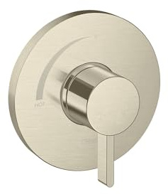 hansgrohe Ecostat S Modern Minimalist Easy Control 1-Handle Pressure Balance Shower Valve Trim in Brushed Nickel, 15739821