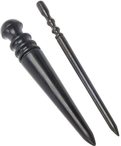 Co-link 2 Juegos Ébano Borde de Piel bruñidor de Leathercraft Herramienta Madera Borde Slicker Mano Craft Herramientas Herramientas de Pulido de Cuero