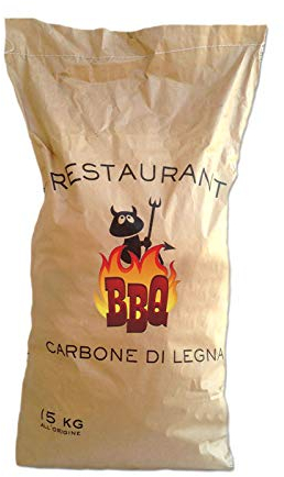 Sacco 15 kg Carbone di Legna Alta Qualità Carbonella per Barbecue