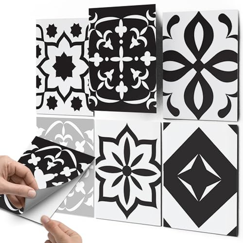 CREATISTO Mosaik-Fliesen Fliesenaufkleber Fliesenfolie - Klebefolie Aufkleber für Wandfliesen I Klebefliesen Deko Folie für Küche u. Bad/Badezimmer (20x25 cm I 6 -Teilig)