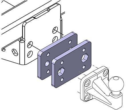 AHAKA Universelle Adapterplatte für Anhängerbock von 2 Loch 90mm auf 4 Loch 83x56mm