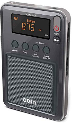 Eton - Elite Mini Compact AM/FM/Shortwave Radio, Internal AM Antenna and Telescoping FM/SW Antenna, Clock and Alarm, Sleep Timer, Custom Leather Case Included, Commitment to Preparedness