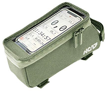 NC-17 Connect Universal Seitenlader-Oberrohrtasche DOT / Fahrrad-, Smartphonetasche mit Klettverschluss, Staufach und Kabeldurchlass / für Smartphones aller gängigen Größen