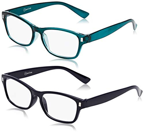 The Reading Glasses Lunettes de Lecture Bleu Foncé Aigue-Marine Lecteurs Valeur Set de 2 Hommes Femmes RR77-3Q +2,50