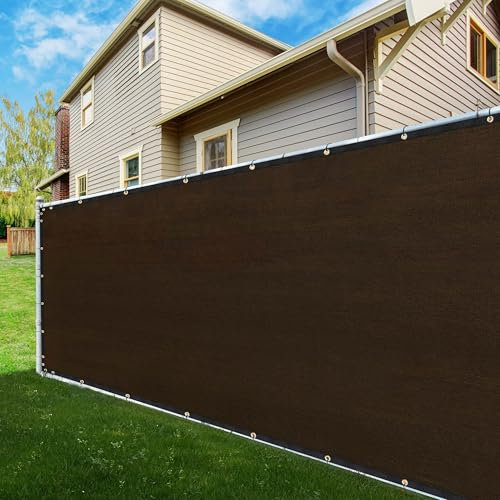 ShadeMart Zaun-Sichtschutz, 122 x 400 cm, Braun, strapazierfähig, 170 g/m², mit Ösen und Kabelbändern, 90 % Blockierung, Zaunblende für Balkon, Hof, Outdoor, Garten, Pool (wir passen die Größe an)