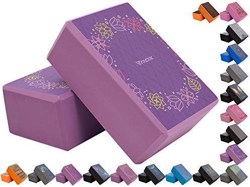 RDX Yoga Block Set, High Density Eva Schaumstoff Blöcke, Rutschfester Leichtes Yogaklotz für Körperbalance Kraftflexibilität Pilates Fitness Unterstützung und Stab Heim-Fitnessgeräte 23x15x9.8CM