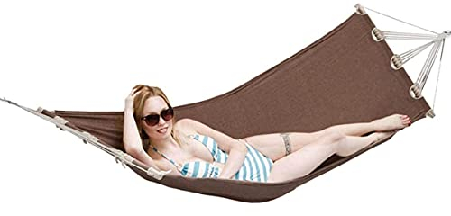 AMANKA Outdoor Stabhängematte 190x80cm - Garten Hängematte mit Stange bis 100kg - Hängeliege Braun