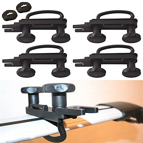 4 PCS Roof Box Mounting U Bracket Car Van Mounting Fitting Kit, Universal Roof Box U-bolts Clamps with 8 Heavy Duty Lock Nuts, Roof Box Bracket Installation Accessory Kit