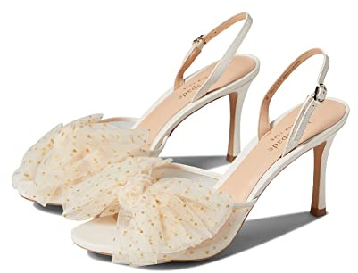 kate spade new york Bridal Bow Pump Sandal, Sparkle Parchment, 9