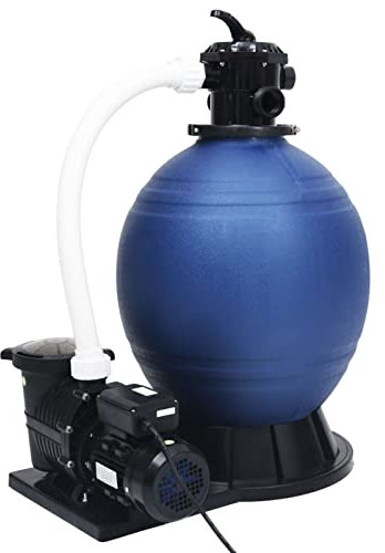 Tidyard Catherinol Pompe Filtre à Sable de Filtre à Sable Piscine Pompe Piscine Filtre à Sable Filtre à Sable avec vanne 7 Voies et Pompe 1000 W Bleu et Noir
