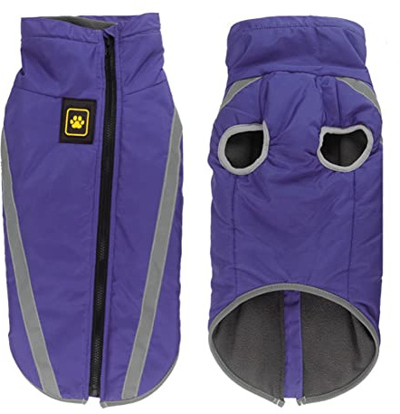 FEimaX Hundemantel Hundejacke wasserdichte Reflektierende Wintermantel mit Fleece Gefüttert Hund Welpen Warm Mantel Haustier Kleidung Wintermantel für Kleine Mittlere Große Hunde