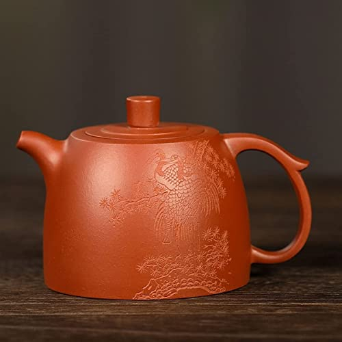 BEZAX Panda Zisha Teiera 9,3 Oz/275 CC, Teiera Cinese Fatta A Mano in Argilla, Infusore Kung Fu Tea Maker Set-Jinglan, Argilla Qingshui