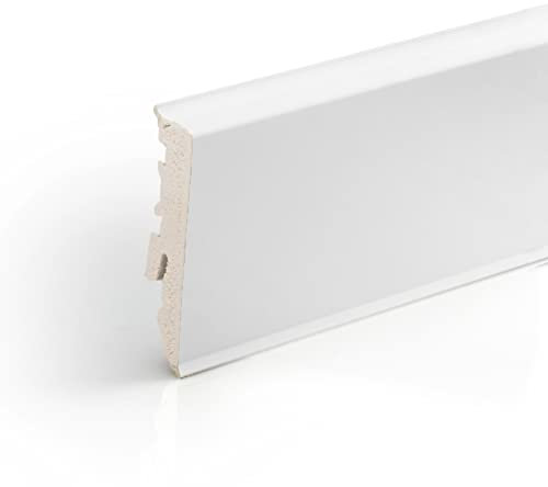 DQ-PP Battiscopa in PVC | bianco | 13,2 m (6 x 2,2) | battiscopa in PVC espanso | al metro | decorazione per soggiorno | plastica