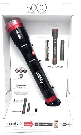 Infinity X1 5000 Lumens Dual Power Rechargeable Torch LED Flashlight