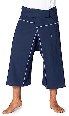 PANASIAM Fischerhose Stripe-Design 3/4, Dark Blue, XL