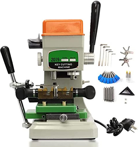 XDLYWUZIQ 180W Vertical Key Cutting Machine, 220V Universal Key Copy Tool Duplicating Cutting, Drill Maker Locksmith Equipment for Door and Car Lock Key