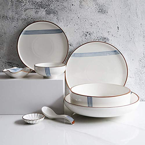 Juegos de Cena de cerámica Creativity, Juego de combinación de Porcelana de Estilo nórdico de 34 Piezas | Plato/Bol/Cuchara - Vajilla