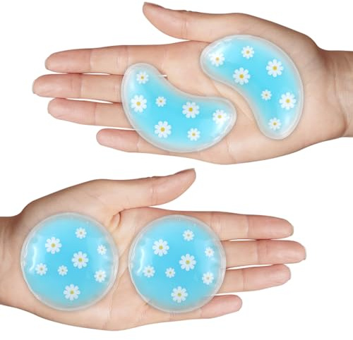 Pallesen Gel Ice Pack Reusable Cooling Eye Pads and Under Patches,Eye Hot Cold Treatment for Redness,Pain Relief Relax