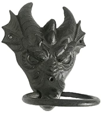 Ring-Türklopfer, klassisches Design, Türklopfer im Vintage-Stil, Drachenkopf-Türklopfer, Haustür, Hof, Bauernhaus, Cottage, Torgriffe (Stil 1)