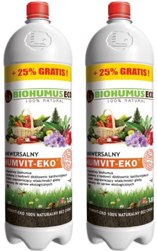 Flüssigdünger Biohumus Universal Wurmhumus Natürlich Huminsäuren 2x 1,25L HUMVIT-EKO