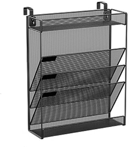 Zeitschriftenhalter Wand, Hängeorganizer Wandablagefächer A4,Prospektspenderset, Metall Hängeorganizer, Dokumentenablage Schwarz