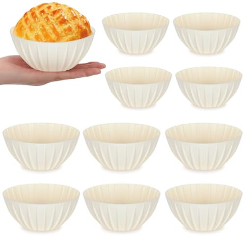 5 Inch Banneton Bread Proofing Basket Set of 10, Mini Small Banneton Basket Proofing Baskets for Sourdough Loaf Pans Bread Baking Supplies(Beige)