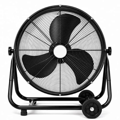 Bilake Ventilador Industrial de Suelo con Ruedas | Portátil y Cabezal Orientable | Motor AC Eficiente | Rejilla de Seguridad | Almacenes, Gimnasios, Colegios, Fábricas, Talleres (Ø85cm | 240W)