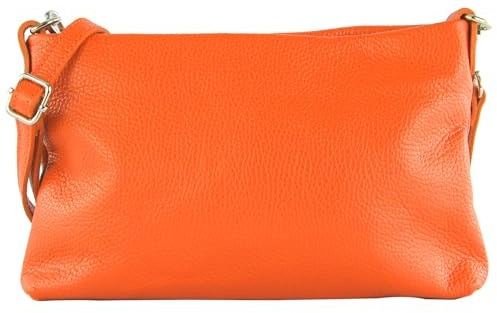 modamoda de T258 Damen Leder Umhängetasche Clutch 25x16x3 cm, handmade in Italy