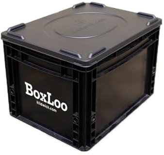 Kildwick BoxLoo, Tragbare Trenntoilette, für Camping, Reisen und Garten, 40x30x28 cm, Euroboxformat, stapelbar. inkl. Schwapperschutz.