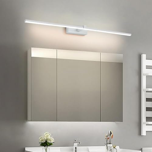 GZZBMY LED Spiegellampe Wandleuchte Innen Acryl Wandlicht Lampen Lange Industrielle Spiegelleuchte Aluminium Wandlampe Beleuchtung Bad Wandbeleuchtung Badlampe Wohnzimmer (Weiß Warms Licht,100CM)