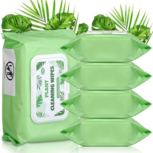 320 Pcs Plant Cleaning Wipes for Leaves Plant Leaf Cleaner and Shine Leaf Shine Wipe Unscented Thick Waffle Weave Better Photosynthesis Wipes for Indoor Outdoor Plants