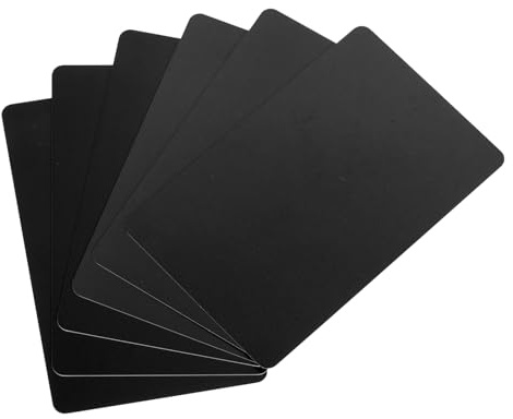 QUARKZMAN 10Pcs Tarjetas de PVC en Blanco, Color, Cr80 15 Mil Tarjetas de Plástico en Blanco Tarjeta de Identificación Impermeable para Tarjetas de Crédito, Impresora, Negro