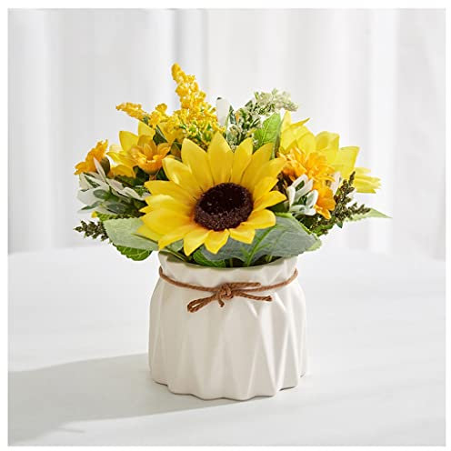 YIHANSS Künstliche Pflanzen-Arrangement, künstliche Blumen in Keramikvase, künstliche Hortensien, künstliche Blumen für Hochzeit, Zuhause, Party, Tischdekoration, Party-Dekoration (Farbe: G)